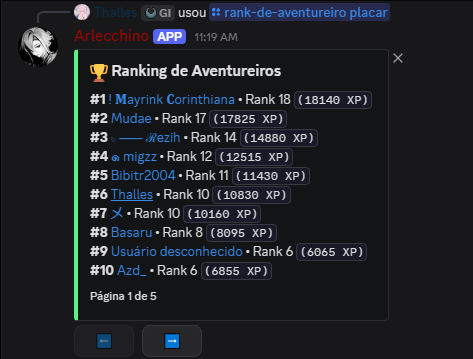 rank-de-aventureiro placar